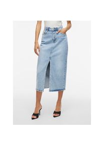 Vila , Jeansrock »VIJAF HW MIDI DENIM SKIRT-NOOS« , Light Blue Denim Detail:WASH LBD 065 , 38 , 38 , Langer Jeansrock von Vila