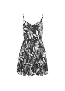 Lascana, Damen, Strandkleid, schwarz-wei&szlig; bedruckt, N-Gr, 34 -N-Gr, schwarz-wei&szlig; bedruckt, Tiefer V-Ausschnitt