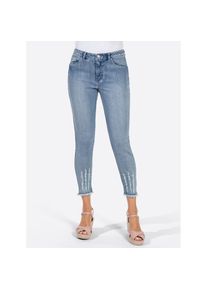 Inspirationen, Damen, 7/8-Hose, blue-bleached, Normalgr&ouml;&szlig;en, 38 -Normalgr&ouml;&szlig;en, blue-bleached, angesagte Destroyed-Optik