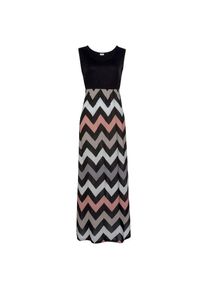 Lascana, Damen, Maxikleid mit Zick-zack-Druck, Sommerkleid, Strandkleid, schwarz-rose-creme-taupe, N-Gr, 34 -N-Gr, schwarz-rose-creme-taupe, Runder 