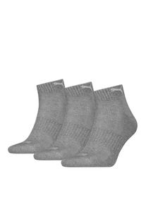 Puma , Kurzsocken »CUSHIONED QUARTER 3P« 3 Paar, Mit Logo-Rippenbündchen , middle grey melange , 43-46 , 43-46 , Quarter-Socks von Puma
