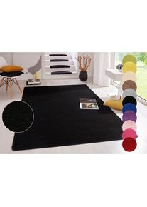Hanse Home , Teppich »Fancy« rechteckig 7 mm Höhe Kurzflor, Läufer, uni, gekettelt, Wohnzimmer, Schlafzimmer, Esszimmer , schwarz , Obermaterial:...