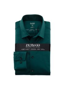 OLYMP, Herren, Langarmhemd &raquo;Luxor 24/Seven modern fit Jerseyshirt&laquo; mit geruchshemmenden Materialeigenschaften, dunkelgr&uuml;n, N-Gr, 40 -N-Gr, dunkelgr&uuml;n,