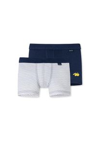 Schiesser , Boxershorts »"Original Classics"«, (2er-Pack), mit Bagger-Motiv am Bein und maritim geringelt , dunkelblau weiß , 116 , 116 ,...