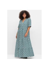 sheego , Damen , Maxikleid »Maxikleid« , petrol-gemustert , Normalgrößen , 58 -Normalgrößen , 58