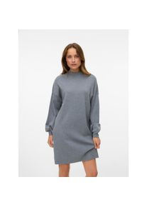 V&eacute;ro Moda Vero Moda, Damen, Strickkleid &raquo;VMNANCY LS FUNNELNECK DRESS GA NOOS&laquo;, Medium Grey Melange, N-Gr, L -N-Gr, Medium Grey Melange, Bequemer loose fit 