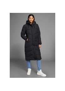 Polarino, Damen, Steppmantel aus wasserdichtem & windabweisenden Obermaterial, oversize Form, Schwarz, 50, Schwarz, Langer Steppmantel von Polarino