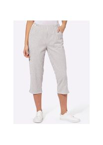 Classic Basics, Damen, Caprihose, taupe-gestreift, Normalgr&ouml;&szlig;en, 50 -Normalgr&ouml;&szlig;en, taupe-gestreift, luftiger Seersucker