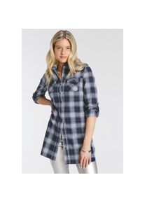 Arizona, Damen, Karobluse &raquo;Karotunika&laquo; Tunika, blue-kariert, 48, blue-kariert, Durchgekn&ouml;pfte Karo-Tunika von Arizona