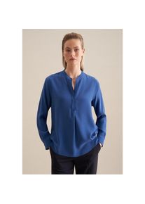 Seidensticker , Klassische Bluse »Schwarze Rose« Tunika Uni , Mittelblau , Passform: Regular
