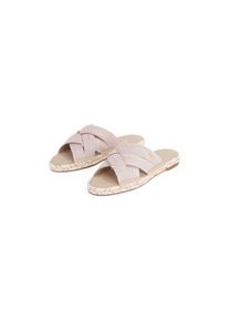 Tommy Hilfiger , Pantolette »CHAMBRAY ESPADRILLE MULE«, Plateau, Sommermode, Flats, Schlüpfschuh mit Bandagen in Flechtoptik , beige , 38 , 38 ,...