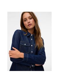 V&eacute;ro Moda Vero Moda, Damen, Jeansbluse &raquo;VMJENNIE LS DENIM SHIRT MIX NOOS&laquo;, Dark Blue Denim Detail:RINSE, S, Dark Blue Denim Detail:RINSE, Cooles Jeanshemd von 