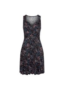 Vivance, Damen, Jerseykleid mit Alloverdruck in Wickeloptik, Sommerkleid, Strandkleid, schwarz-rose-bedruckt, N-Gr, 34 -N-Gr, schwarz-rose-bedruckt, V