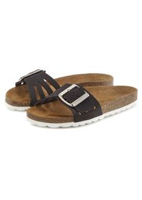 ELBSAND , Pantolette »Sandale«, Mule, offener Schuh aus Leder mit weichem Komfortkorkfußbett , anthrazit , 39 , 39 , Modische Pantolette mit...