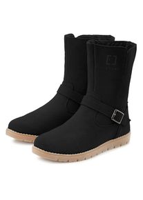 ELBSAND, Damen, Winterstiefel Boots, Winterstiefelette, Leder, wind- & wasserabweisende Tex-Membran, schwarz, 35, schwarz, Winterboots aus 