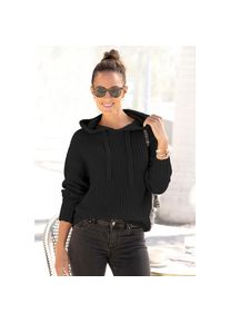 Lascana, Kapuzenpullover aus weichem Grobstrick, weicher Strickpullover mit Kapuze, schwarz, 36/38, Kapuzenpullover