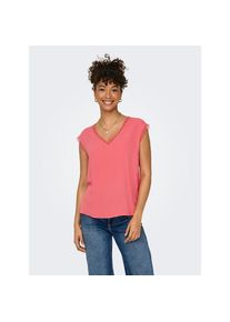 Only , V-Shirt »ONLJASMINA S/S V-NECK LACE TOP NOOS PTM« , Rose Of Sharon , S (36) , S (36) , Regular Fit Passform, umspielt den Oberkörper für...