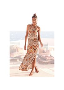 Lascana , Maxikleid, mit modischem Ausschnitt im Ethnoprint, Sommerkleid, Strandkleid , braun-bedruckt , N-Gr , 38 -N-Gr , 38 , Schmale Träger,...