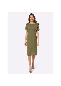 Classic Basics , Shirtkleid »Jersey-Kleid« , oliv , 40 , 40 , modische Volants