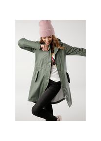 Kangaroos, Damen, Regenmantel Kordel zur flexiblen Regulierung, winddicht & wasserabweisend, khaki, 32, khaki, Lange Regenjacke mit fester Kapuze & 