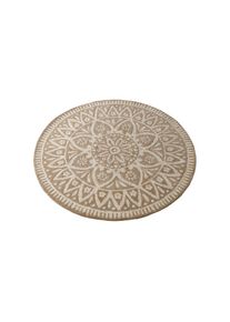 HEINE HOME , Teppich 10 mm Höhe , taupe-ecru , Ø 100 cm 1 Stk.