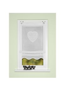 Home Wohnideen , Bändchenrollo »CORAZON« mit Hakenaufhängung Bändchenrollo, bestickt , weiß , Obermaterial: 100% Polyester , 130 cm