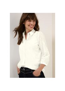 Cecil, Damen, Hemdbluse mit Lochstickerei, vanilla white, S (38), vanilla white, Bluse von Cecil