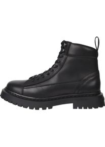 Tommy Jeans , Schnürstiefelette »TJM LACE UP BOOT«, Blockabsatz, Schnürboots in derber Optik , schwarz , 44 , 44 , Lässige Stiefelette mit Profilsohle