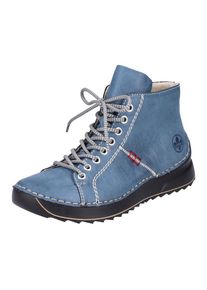 Rieker, Damen, Schn&uuml;rboots mit Ziern&auml;hten, royalblau, 40, royalblau, Sportlicher Boots mit Rei&szlig;verschluss und Schn&uuml;rung