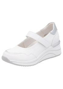 Remonte , Riemchenballerina, Keilabsatz, Halbschuh, Freizeitschuh mit Soft-Einlage , weiß-silberfarben , 41 , 41 , Ballerina mit praktischem...