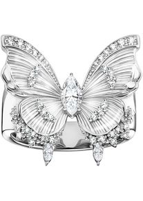 Thomas Sabo, Damen, Fingerring &raquo;Butterfly Paradise Cocktail-Ring - Schmetterling-Design&laquo; mit Zirkonia (synth.), silberfarben-wei&szlig;, silberfarben-wei&szlig;, 