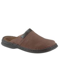 Josef Seibel, Herren, Clog &raquo;Max&laquo; , Sommerschuh, Schlappen, Urlaub, mit Konstrastn&auml;hten, dunkelbraun, 39, dunkelbraun, Clog in bequemer Form