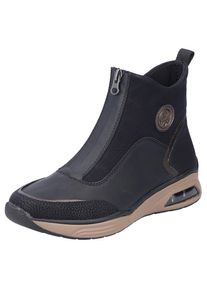 Rieker , Schlupfboots, Stiefelette, High Top Sneaker, Keilabsatz, mit Anziehlasche , schwarz-bronzefarben , 36 , 36 , Schlupfboots mit...
