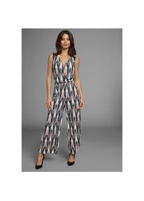 Laura Scott , Jumpsuit, Oberteil in Wickeloptik mit elastischen Bund , schwarz-weiß-rosa-zickzack , N-Gr , 44 -N-Gr , 44 , Trendy Overall von LAURA...
