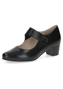 Caprice , Spangenpumps, Blockabsatz, Kommunion, Festtagsmode, Weite H (=sehr weit) , schwarz , 42 , 42 , Eleganter Pumps mit Druckknopf an der Spange