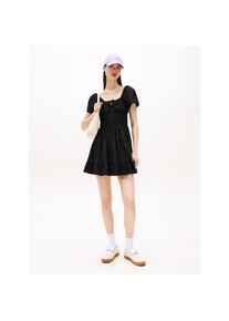 Tommy Jeans , Minikleid »TJW ROUCHE MINI POPLIN DRESS EXT« , Black , N-Gr , S (36) -N-Gr , S (36) , Sommerkleid von Tommy Jeans