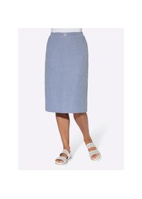 Classic Basics, Damen, Schlupfrock, taubenblau-meliert, 52, taubenblau-meliert, Leinen-Optik