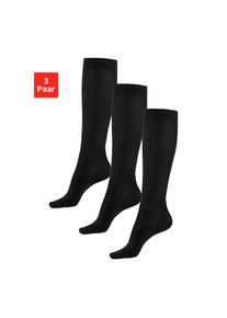 Bench. , Kniestrümpfe, (Packung, 3 Paar), Damenkniestrümpfe mit wärmender Wolle , 3x schwarz , 35-38 , 35-38 , Wärmende Wollkniestrümpfe für Damen