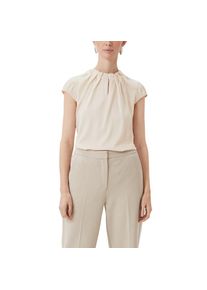 comma, Damen, Satinbluse mit Raffung am Hals, beige, 40, beige, Feminine Bluse von Comma