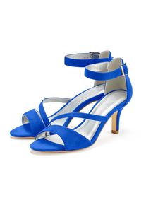 Lascana, Damen, Sandalette &raquo;Sommerschuh&laquo; High-Heel-Sandalette, Riemchensandalette, Sommerschuh mit Riemchen VEGAN, royalblau, 37, royalblau, Eleganter