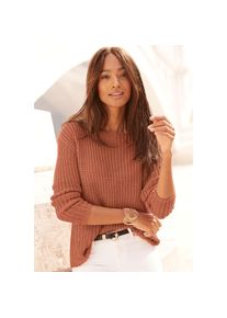 Lascana, Rundhalspullover aus weichem Grobstrick, lockerer Strickpullover, Damenpullover, rostorange, 32/34, Rundhalspullover