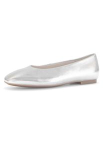 Gabor , Ballerina, Blockabsatz, Businessschuh, Flats, Bequemschuh in Karreeform , silberfarben , 35 , 35 , Ballerina als Basicmodell, passend für...
