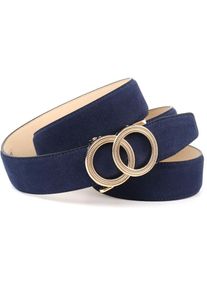 Anthoni Crown, Damen, Lederg&uuml;rtel, Blau, Blau, AUTOMATIK SCHNALLE: mit solcher Schnalle braucht man keine L&ouml;cher im Leder. Schiebt man das G&uuml;rtelende 