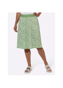 Classic Basics , Damen , Jerseyrock , eucalyptus + eucalyptus-weiß-bedruckt , 52 , 52 , mit 50% Baumwolle