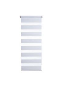 K-home , Doppelrollo »Ancona« Lichtschutz ohne Bohren im Fixmaß , weiß , Obermaterial: 100% Polyester , 150 cm