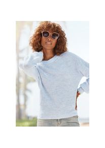 Lascana, Strickpullover in Melange-Optik, lockerer Damenpullover, Basic, hellblau meliert, 32/34, Strickpullover