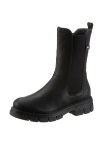 Rieker, Damen, Chelseaboots , Stiefelette, Blockabsatz, Boots mit breitem Stretcheinsatz, schwarz, 36, schwarz, Klassischer Boots mit Profilsohle