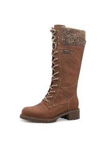 Tamaris , Winterstiefel, Blockabsatz, Schnürstiefel, Langschaftstiefel, vegane Verarbeitung , braun , 39 , 39 , Schnürstiefel mit...
