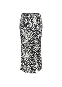 Lascana, Damen, Jerseyrock mit seitlicher Raffung und Schlitz, Midirock im Alloverprint, creme-graublau bedruckt, 42, creme-graublau bedruckt, Bund 