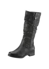 Mustang Shoes , Winterstiefel, Langschaftstiefel, Blockabsatz, mit Raffungen am slouchy Schaft , dunkelgrau , 42 , 42 , Schicker Langschaftstiefel...
